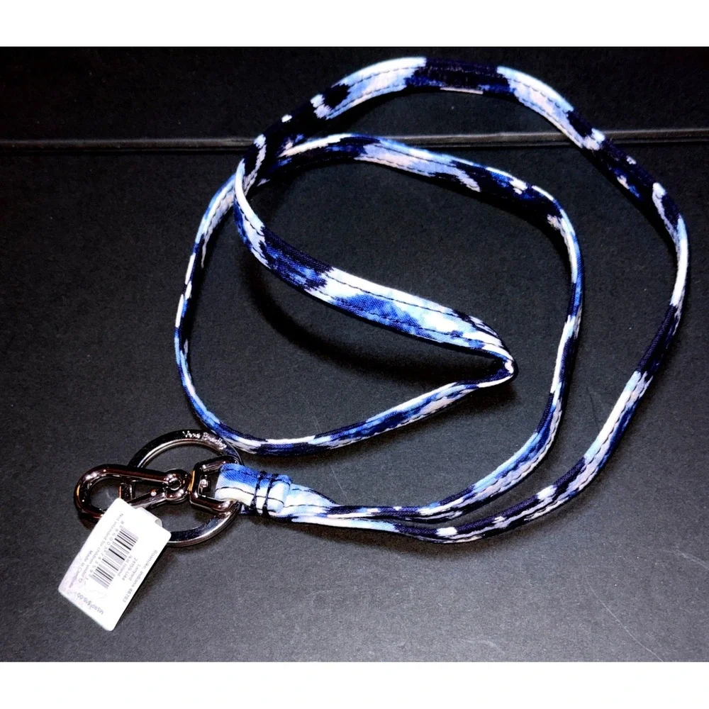 Vera Bradley Lanyard Women Blue Ikat Island NEW Key ID Holder Strap